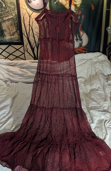 Free People point d'espirit sheer swiss dot maxi - Picture 6 of 13